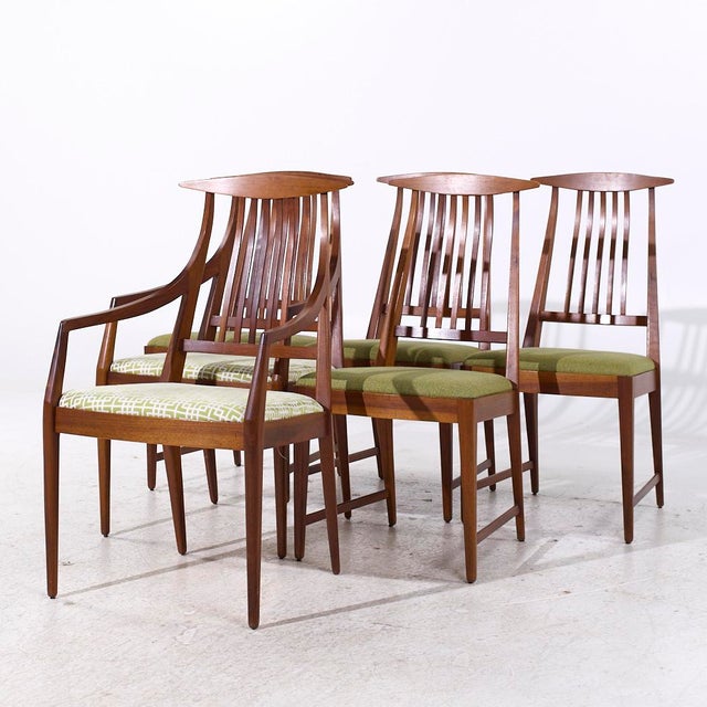 Mid-Century Modern Kipp Stewart for Directional Mid Century Walnut Dining Chairs - Set of 6 For Sale - Image 3 of 9