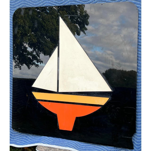 Large Vintage Sailboat Sign Double-Sided For Sale - Image 4 of 4