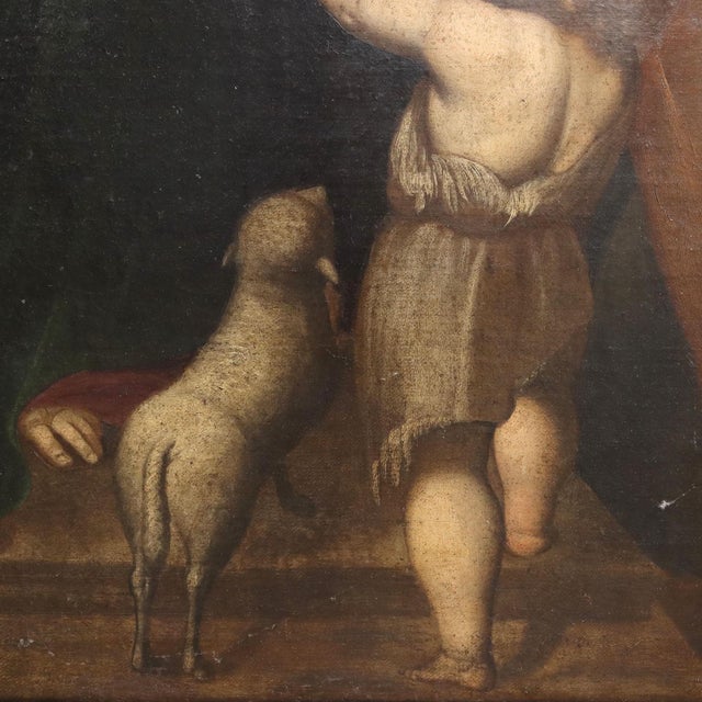 Lombard School Artist, Madonna and Child with Saints, 17th Century, Oil on Canvas, Framed For Sale - Image 9 of 15