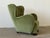Wood Scandinavian Mordern Wingback Lounge Chair in Green Velvet, 1940s For Sale - Image 7 of 14