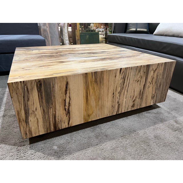 Wood Block Coffee Table For Sale - Image 4 of 4