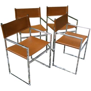 Vintage Mod Chrome Arm Chairs - Set of 4 For Sale