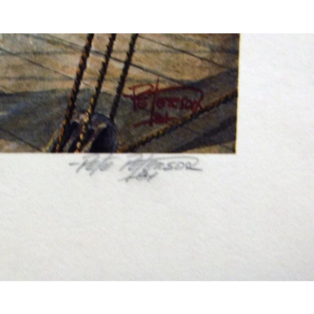 1990s Pete Peterson Furling the Mainsail Hand Signed Limited Edition Artwork Art For Sale - Image 5 of 6