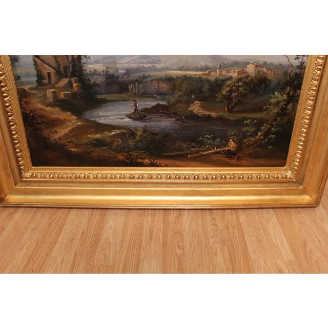 Romantic Landscape, 1800s, Oil on Canvas, Framed For Sale - Image 5 of 13