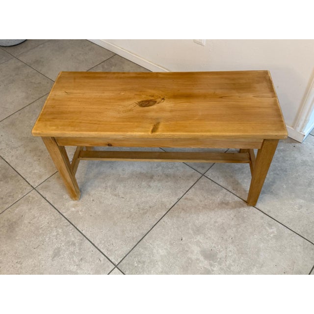 Farmhouse Bench Table in Softwood For Sale - Image 5 of 6