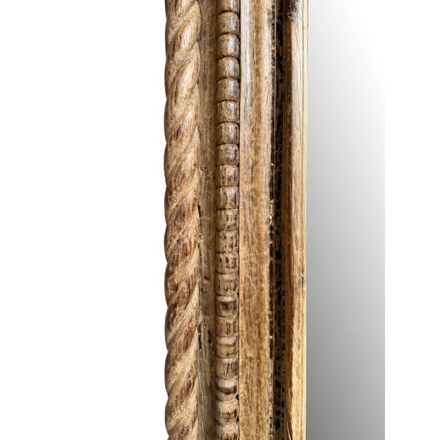 Early 20th Century Original Antique Indian Carved Full Length Mirror For Sale - Image 5 of 6