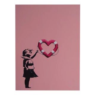 Banksy X Post Modern Vandal, Girl with Heart Shaped Float, 2021, Pigment Print For Sale
