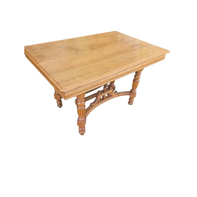 Early 20th Century Jacobean Revival Quarter-Sawn Tiger Oak 6-Leg Extension Dining Table For Sale - Image 12 of 18