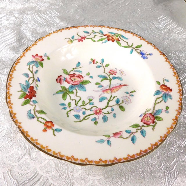1960s 1960s John Aynsley and Sons Soup Bowls in Pattern 5683 - Set of Five For Sale - Image 5 of 10