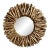 Vintage Driftwood Round Sun Wall Mirror For Sale