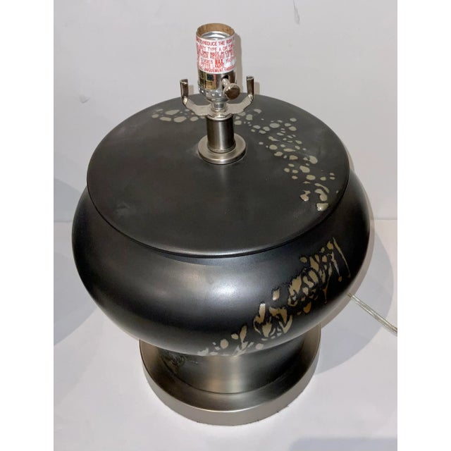 Abstract Currey & Co. Abstract Modern Reactive Bronze Glaze Porcelain Table Lamps Pair Prototypes For Sale - Image 3 of 5