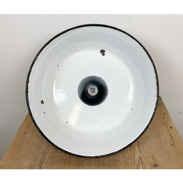 Industrial Green Enamel Factory Lamp, 1960s For Sale - Image 14 of 15