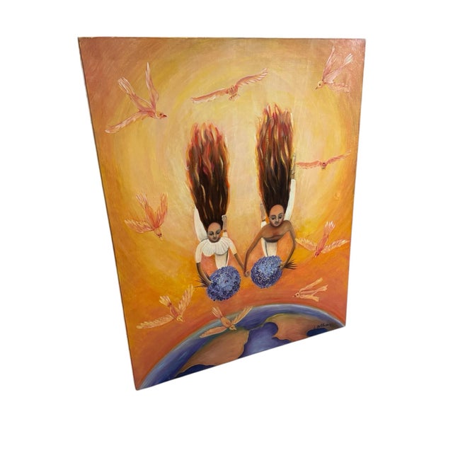 1990s 1990s Original Oil Painting Signed by Artist For Sale - Image 5 of 12