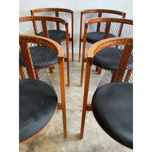 Mid-Century Modern Niels Jorgen String Dining Chairs Set of 6 Danish Modern For Sale - Image 3 of 10