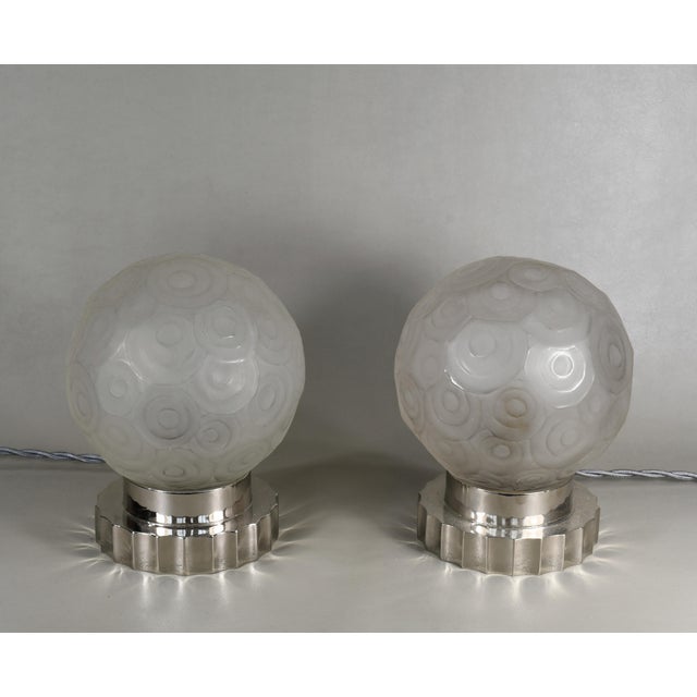 French Art Deco Table Lamp by Marius Sabino 1930 France For Sale - Image 13 of 13