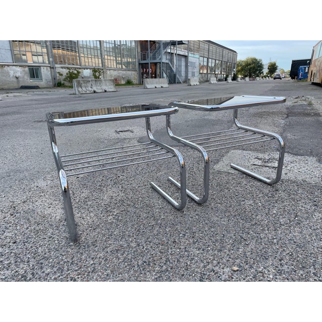 Nightstands in Chrome by Bruno Mathsson, 1974, Set of 2 For Sale - Image 6 of 14
