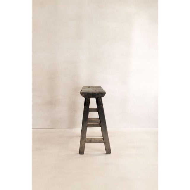 Antique Rustic Elm Bench For Sale - Image 5 of 7