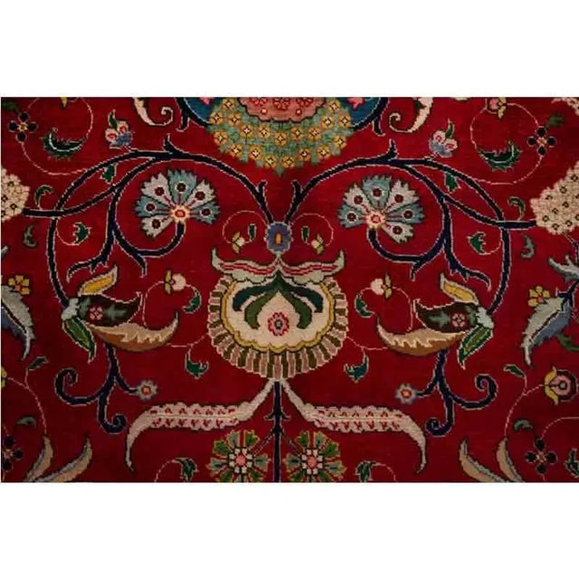 1960s Old Persian Tabriz Area Rug 10’10” X 14’2″ For Sale - Image 4 of 10