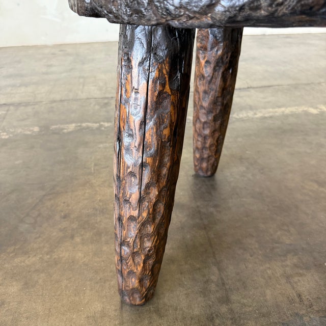 Wood Vintage Reclaimed Pine Side Table – Walnut For Sale - Image 7 of 7