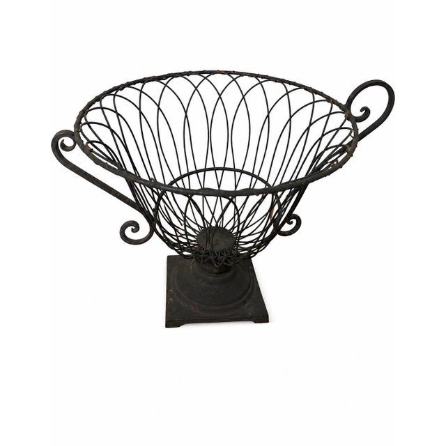 Metal Vintage French Garden Urn Pedestal Planter With Decorative Scroll Handles For Sale - Image 7 of 10