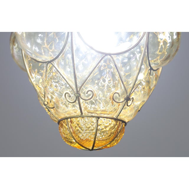 Amazing Amber Vintage Venetian Lantern, Seguso Murano Glass, 1960s For Sale - Image 9 of 13