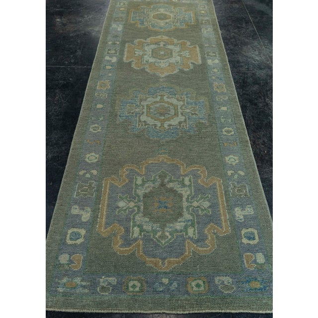 Purple Turkish Oushak Rug 3' x 9'4" #19068 For Sale - Image 8 of 8