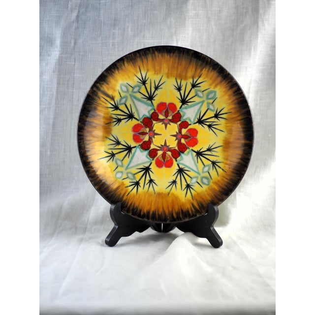 1960s-70s French Decorative Plate With Ermine and Stylized Gorse Pattern, Louis Nédellec For Sale - Image 11 of 11