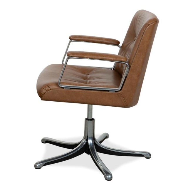P126 Chairs in Cognac Brown Leather by Osvaldo Borsani, Set of 6 For Sale - Image 13 of 15