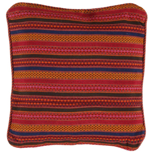 This Gabbeh pillow is made of high-quality LAMBS WOOL The piece was crafted with good workmanship. Gabbeh rugs are made by...