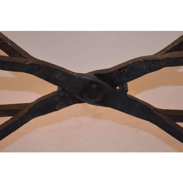 Wrought Iron Glass Top Coffee Table in the Gothic Style For Sale - Image 4 of 11
