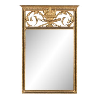 1980s Empire Style Giltwood and Parcel-Ebonized Mirror For Sale
