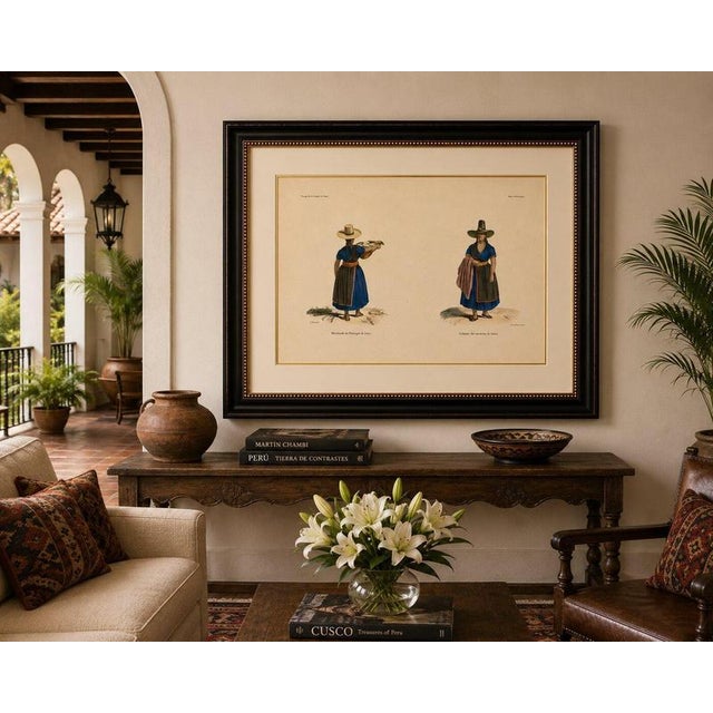 Peruvian Women of Lima, Cheese Seller and Regional Costume, 1841, Lithograph For Sale - Image 10 of 11
