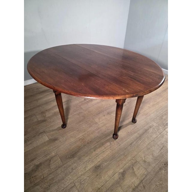Large Oak Gate Leg Dining Table For Sale - Image 4 of 10
