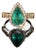 Gia Certified Natural 2.71cts vs F Diamond Emerald 18k Gold Milgrain Dinner Ring, Size 6.75 For Sale