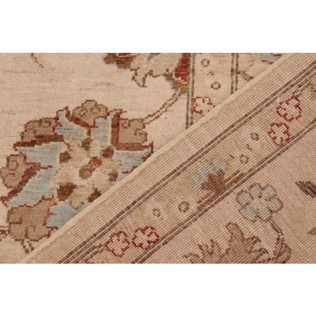 Beige 1980s Shabby Chic Ziegler Beige Tan Hand-Knotted Wool Rug - 9'9'' X 13'8'' For Sale - Image 8 of 9