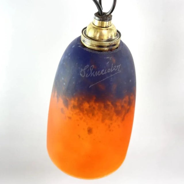 1930s Art Deco Pate De Verre Ceiling Lamp from Schneider, France, 1930s For Sale - Image 5 of 11