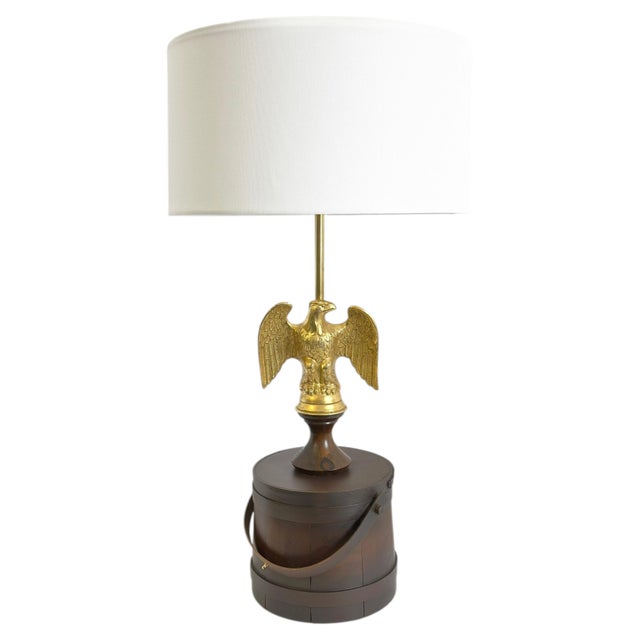 Federal Style Eagle Table Lamp in Gilt Metal, 1950s For Sale - Image 11 of 11