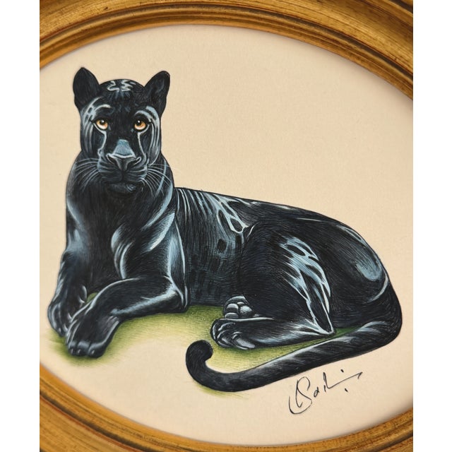 Hand-painted by master artists using acrylic paints and natural pigments, this striking black panther is defined by its...