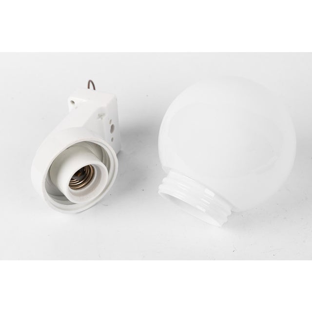 Bauhaus Porcelain Wall Lamp with Opal Glass Shade, Germany, Austria, 1920s For Sale - Image 14 of 15