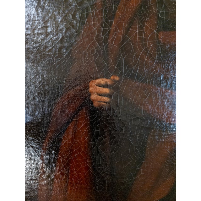 Textile 18th Century Italian Old Master Portrait Painting of Saint Matthew After Jusepe De Ribera For Sale - Image 7 of 12