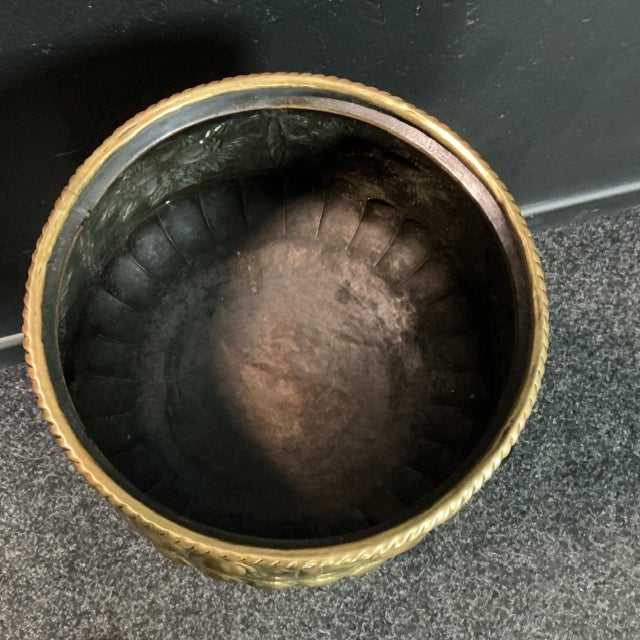 1900 - 1909 Antique Brass Planter, 1905 For Sale - Image 5 of 7