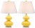 Modern 24 Inch H Double Gourd Glass Table Lamp in Yellow - a Pair For Sale - Image 3 of 8