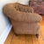 Pair of Chesterfield Tufted Deep Club Chairs With Turned Wooden Legs and Brass Casters For Sale - Image 11 of 16