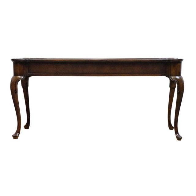 Hekman Furniture Burled Walnut Traditional Style 57" Accent Sofa Table W. Rounded Corners For Sale - Image 11 of 12