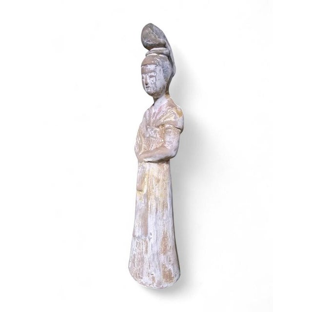 Chinese Terracotta Sculpture of Court Lady, 1950 For Sale - Image 4 of 12
