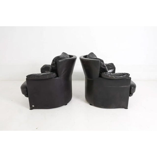 Pair Rolf Benz Modern Leather Lounge Chairs For Sale In New York - Image 6 of 11