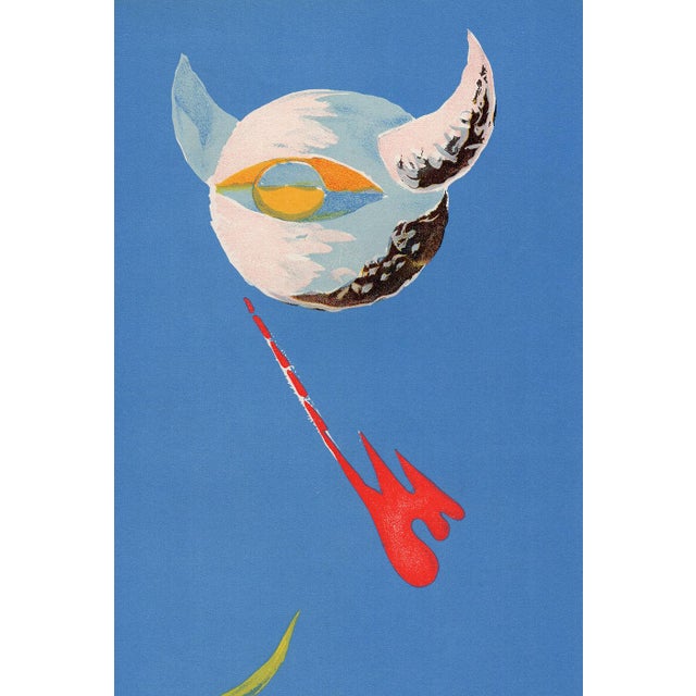 Amazing 1838 Andre Masson Moon Lithograph Signed Framed For Sale - Image 4 of 4