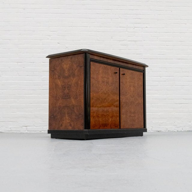 Vintage Italian Sideboard in Burl Wood, 1980s For Sale - Image 3 of 16