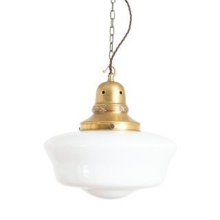Antique Church Opaline Pendant Light, 1920s For Sale