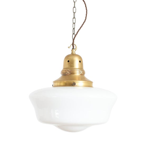 Antique Church Opaline Pendant Light, 1920s For Sale